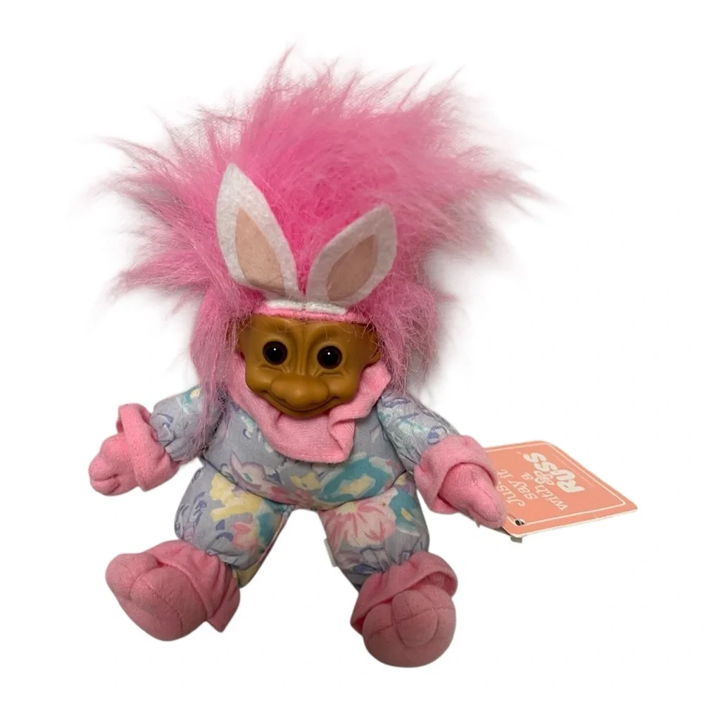 Russ Luv-Pet Pink Troll Doll with Bunny Ears 6” with Tags